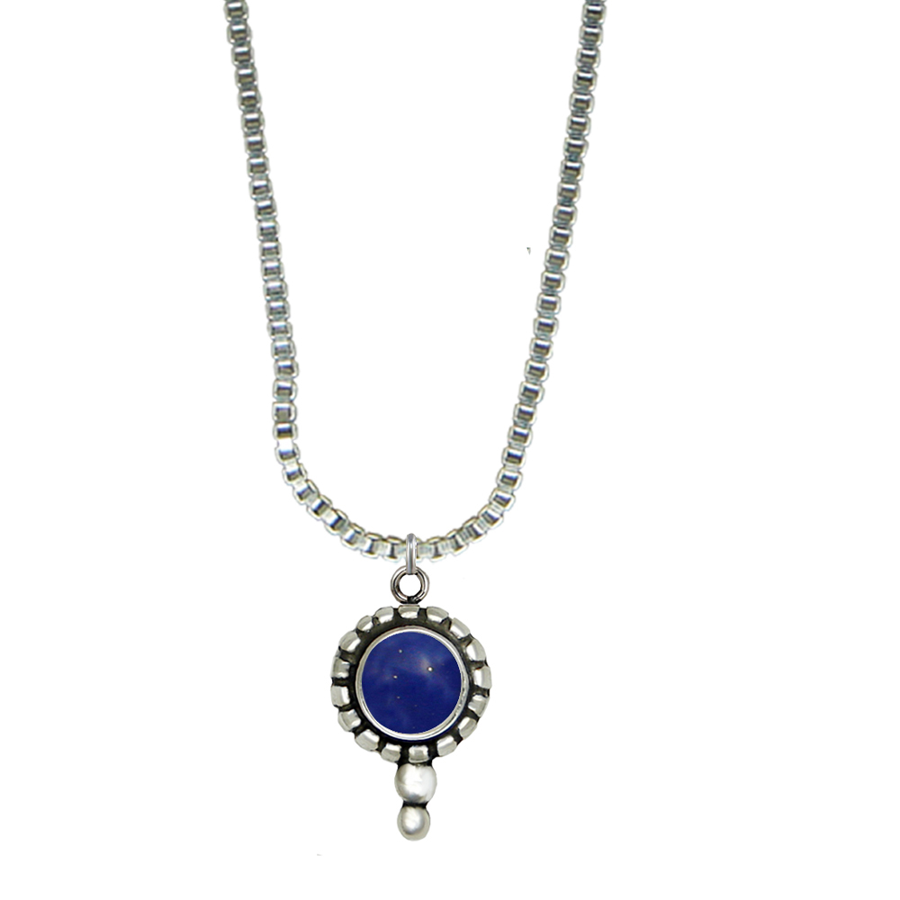 Sterling Silver Little Lapis Lazuli Pendant Necklace